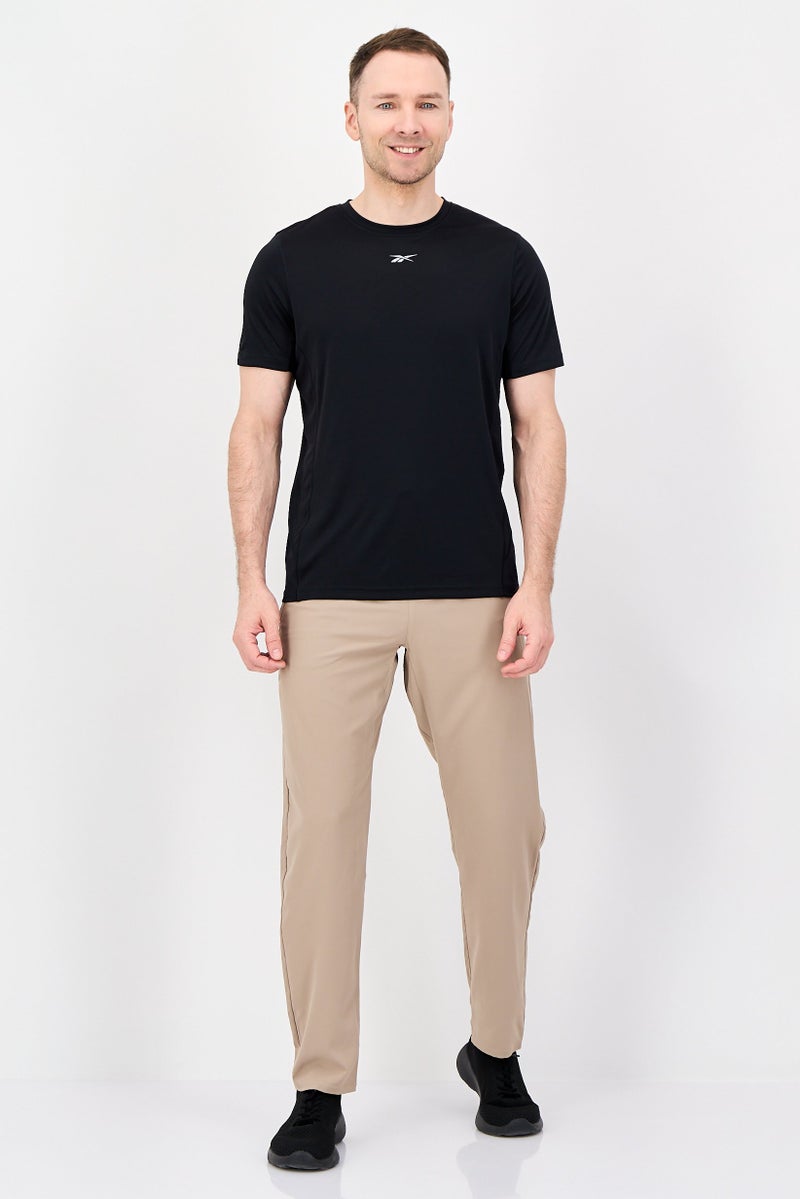 Reebok Men Sportswear Fit Brand Logo Training Track Pants, Tan - Image 3